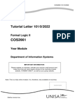Tutorial Letter 101/0/2022: Formal Logic II