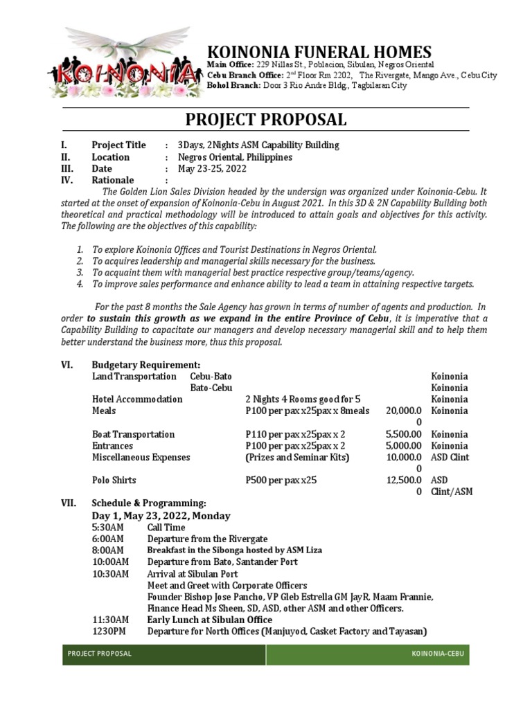 Koinonia-Cebu Capability Building Proposal | PDF