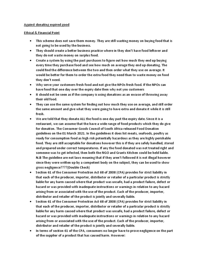 Research On Food Expiry PDF Shelf Life Legal Liability
