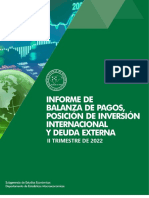 Informe de Balanza de Pagos Posición de Inversión Internacional y Deuda Externa II Trim - 2022