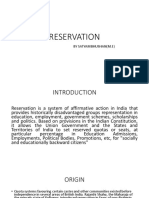 Reservation: by Satyam Bhushan (M.E)