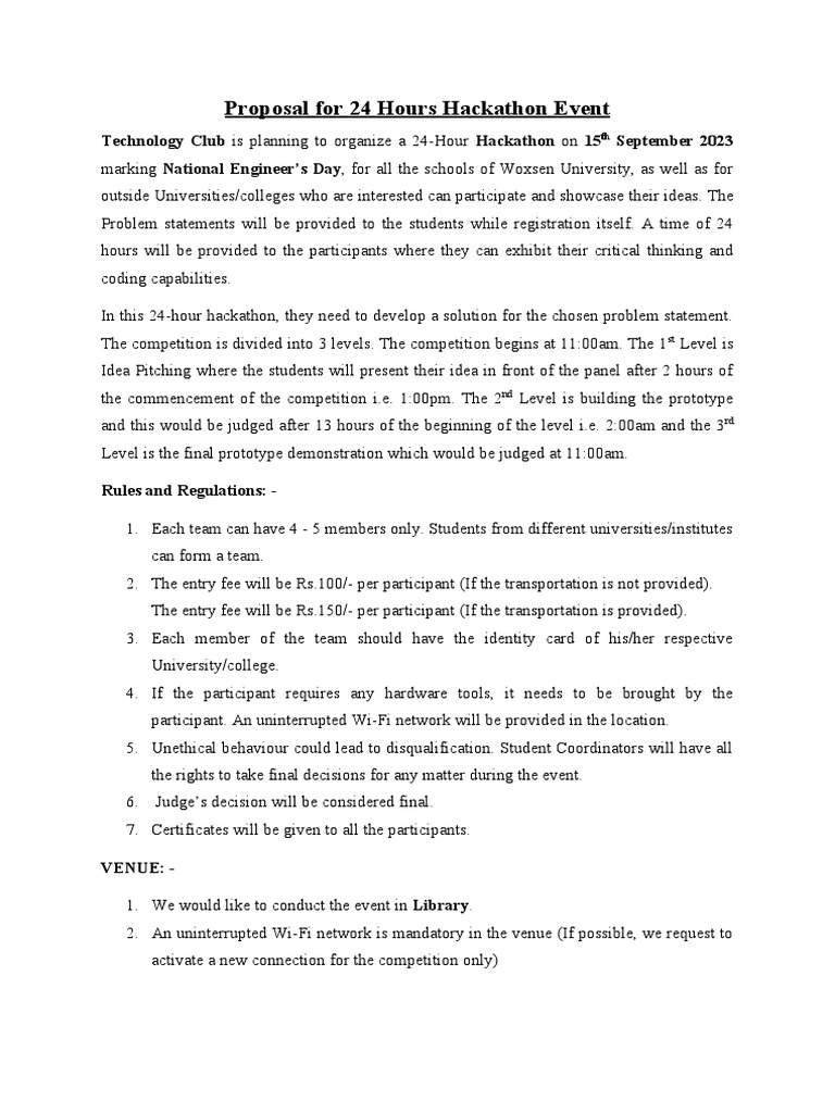 24 Hrs Hackathon Pdf Lunch Meal