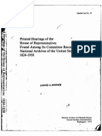 Printed Hearings of The House of Representatives Found Among Its Committee Records in The National Archives of The United States, 1824-1958