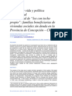 Calidad de Vida y Política Habitacional La Realidad de Los Con Techo Propio Familias Beneficiarias de Viviendas Sociales Sin Deuda en La Provincia de Concepción PDF