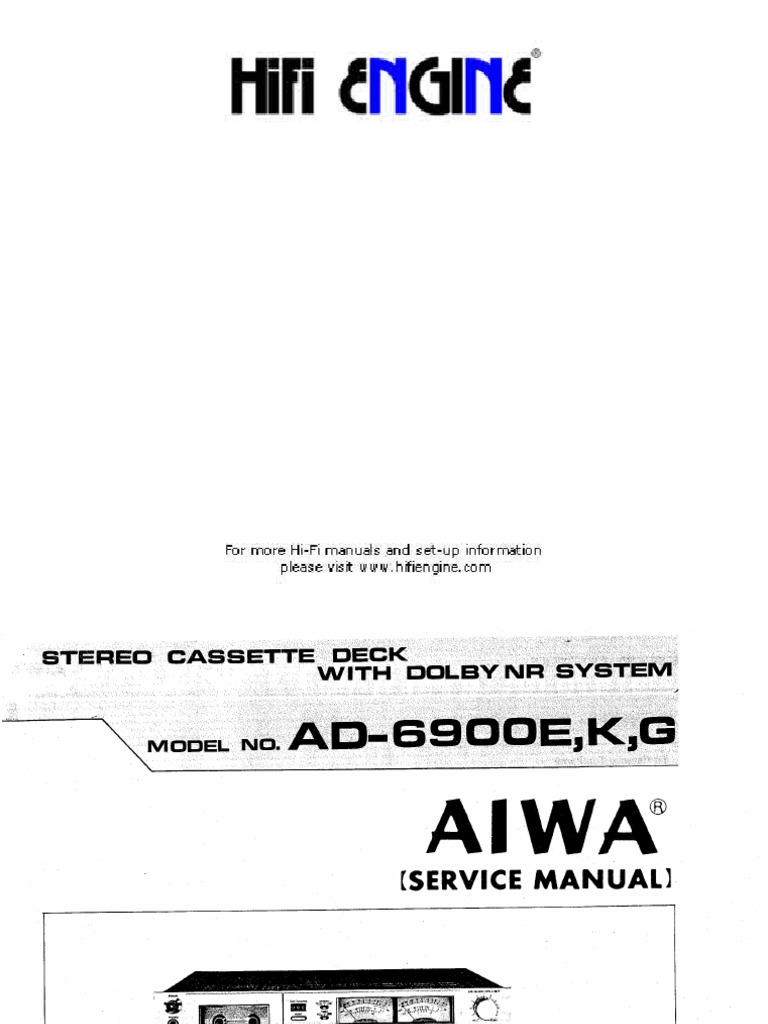 Aiwa Ad-6900 Service | PDF