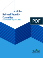 Performance of The National Security Committee: August 18, 2021 - August 17, 2022