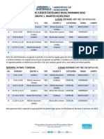 Calendario de Juegos Escolares Nivel Primari0 2023