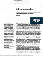 Urban Informality Toward An Epistemology of Planning