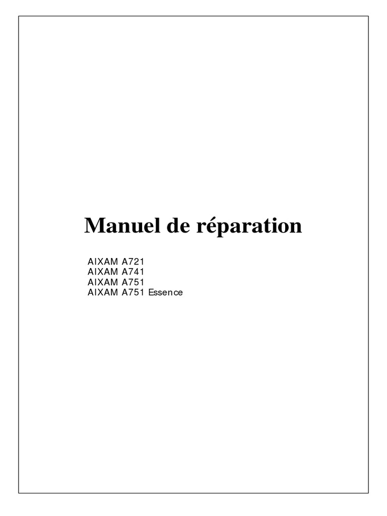 Manuel de Réparation AIXAM A721 PDF Écran à cristaux liquides Capteur — free download
