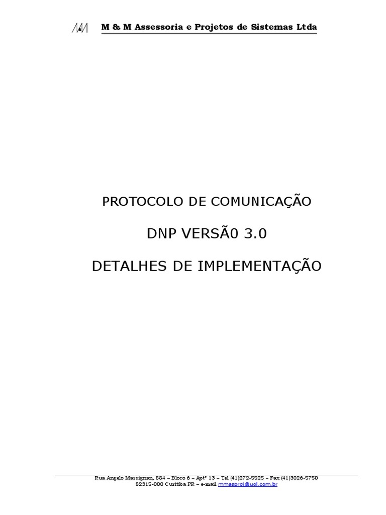 Implementação do Protocolo DNP 3.0 | PDF | Tempo | Comunicação