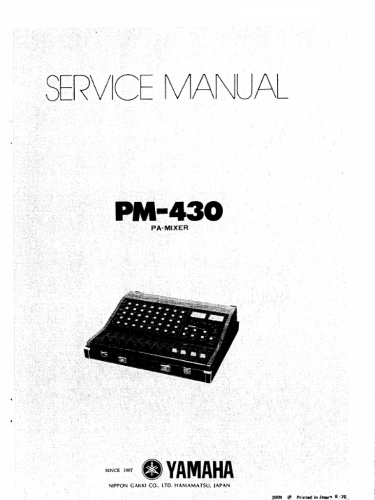 Yamaha PM 430 Service Manual 1 PDF