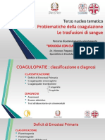 Problematiche Della Coagulazione. Le Trasfusioni Di Sangue