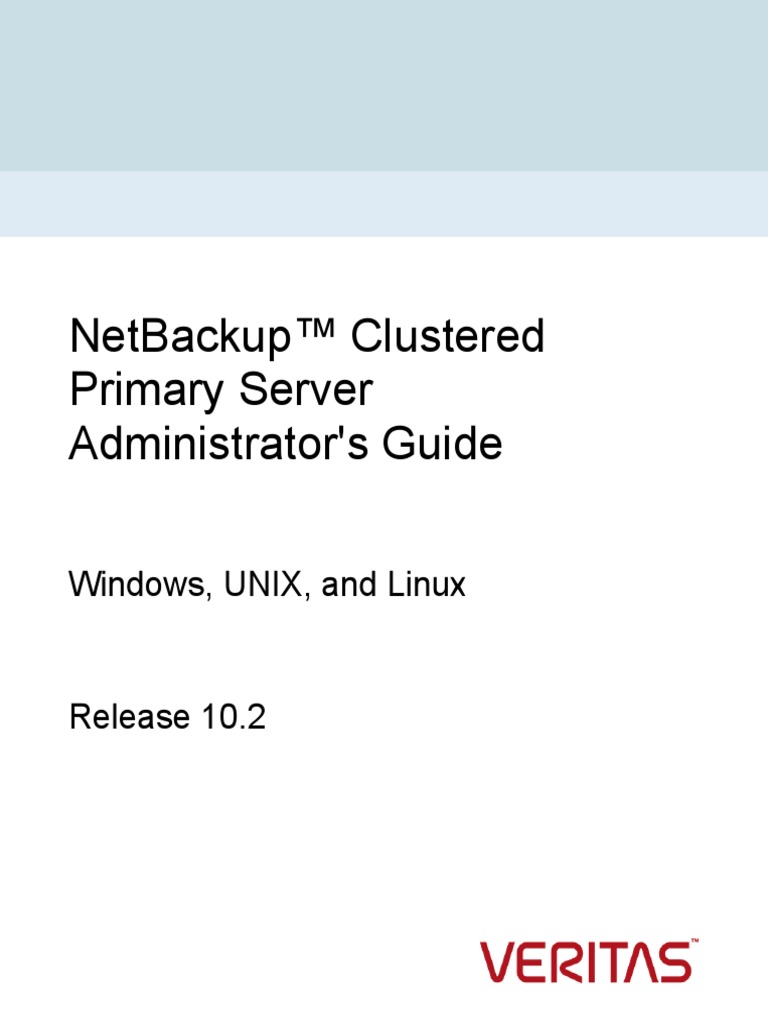 NetBackup102 AdminGuide ClusteredPrimaryServer | PDF | Computer Cluster ...