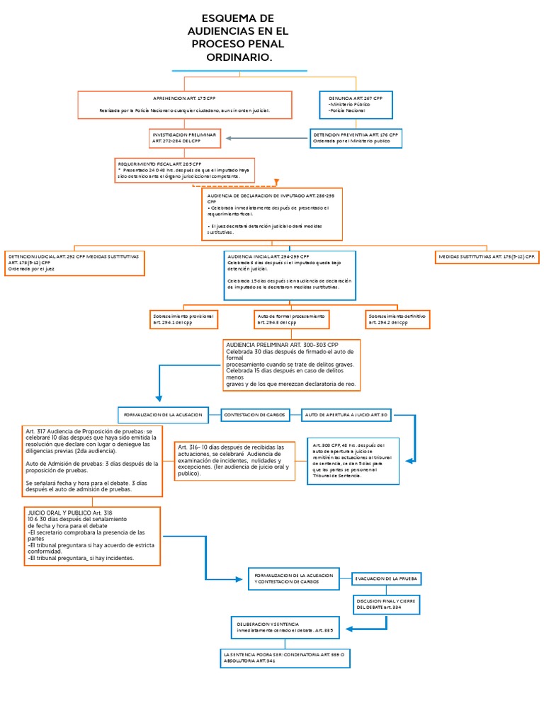 Esquema De Audiencias En El Proceso Penal Ordinario PDF Crimen Y 