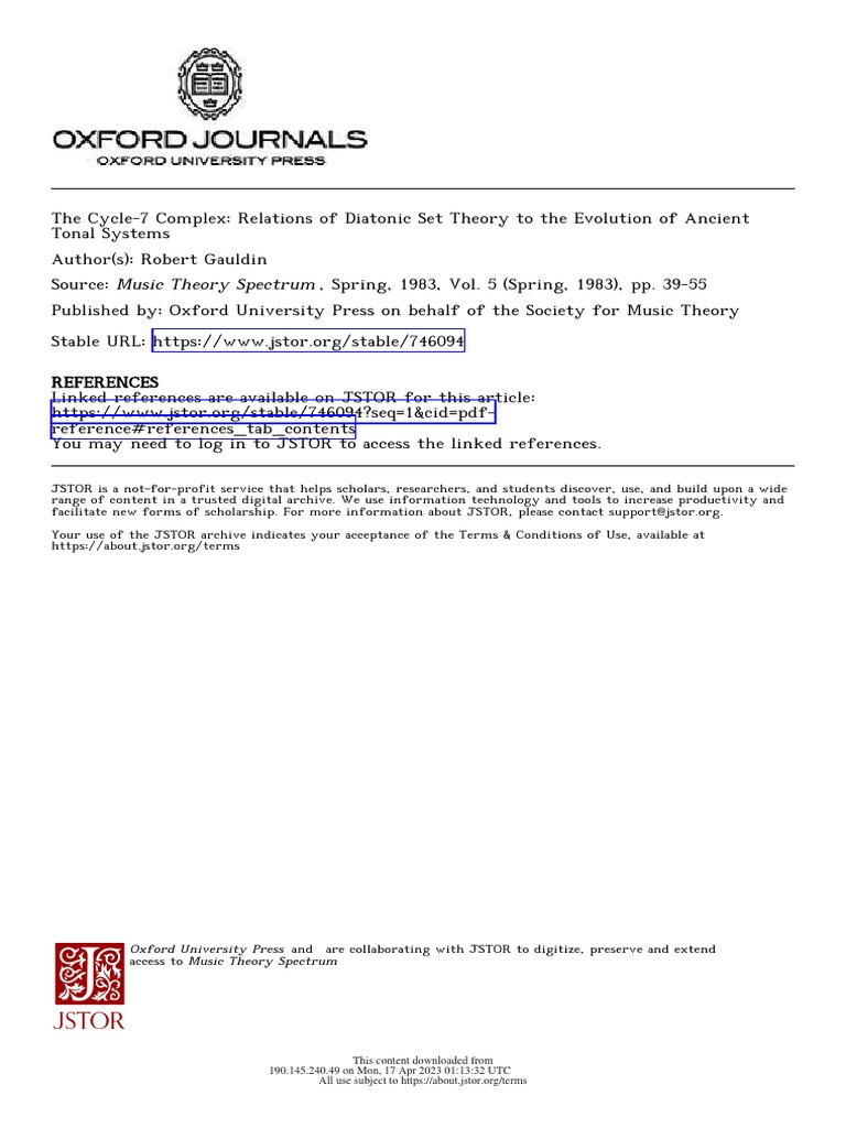 The Cycle7 Complex. Relations of Diatonic Set Theory To The Evolution