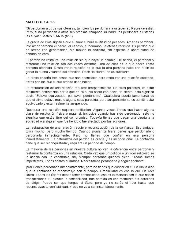 Mateo 6 14 15 Meaning