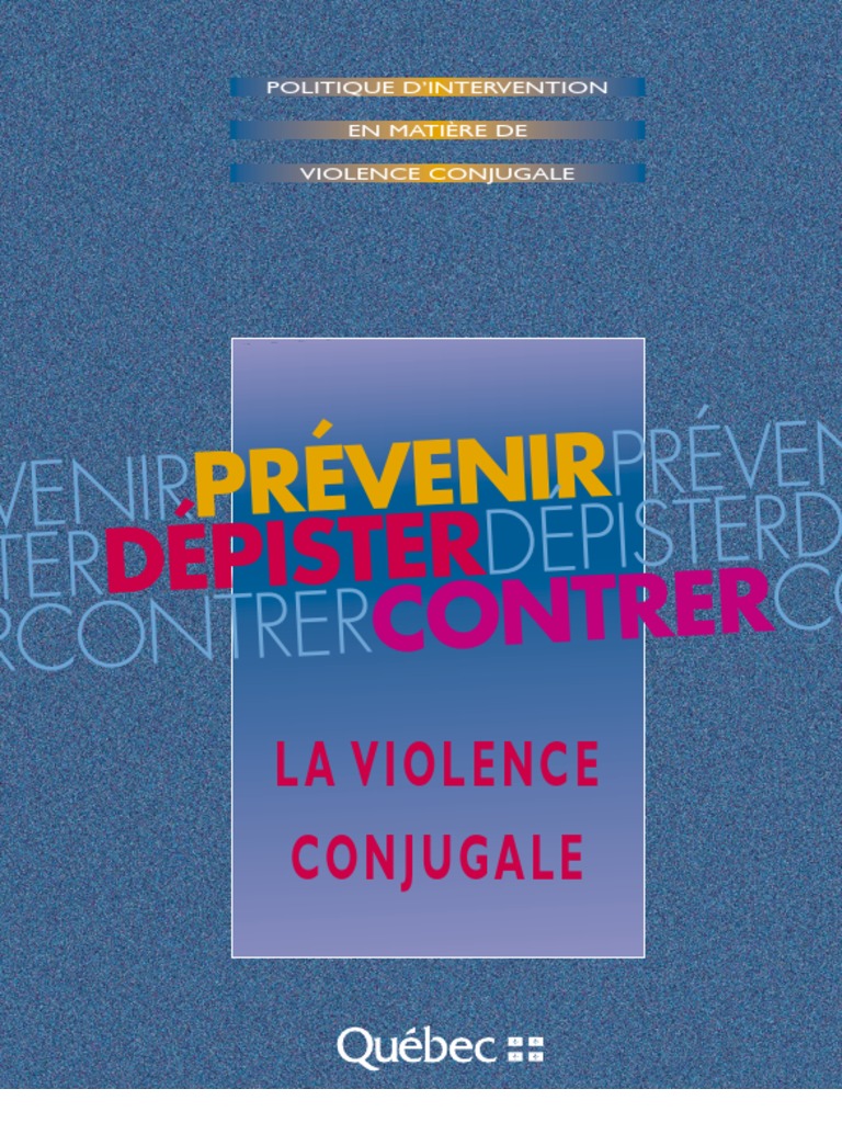 Politique québécoise contre la violence conjugale | PDF | Crimes ...