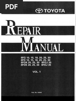 Toyota 8FG/8FD Forklift Service Manual | PDF | Screw | Manual