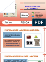 Propiedades de La Materia: Fisica 1er