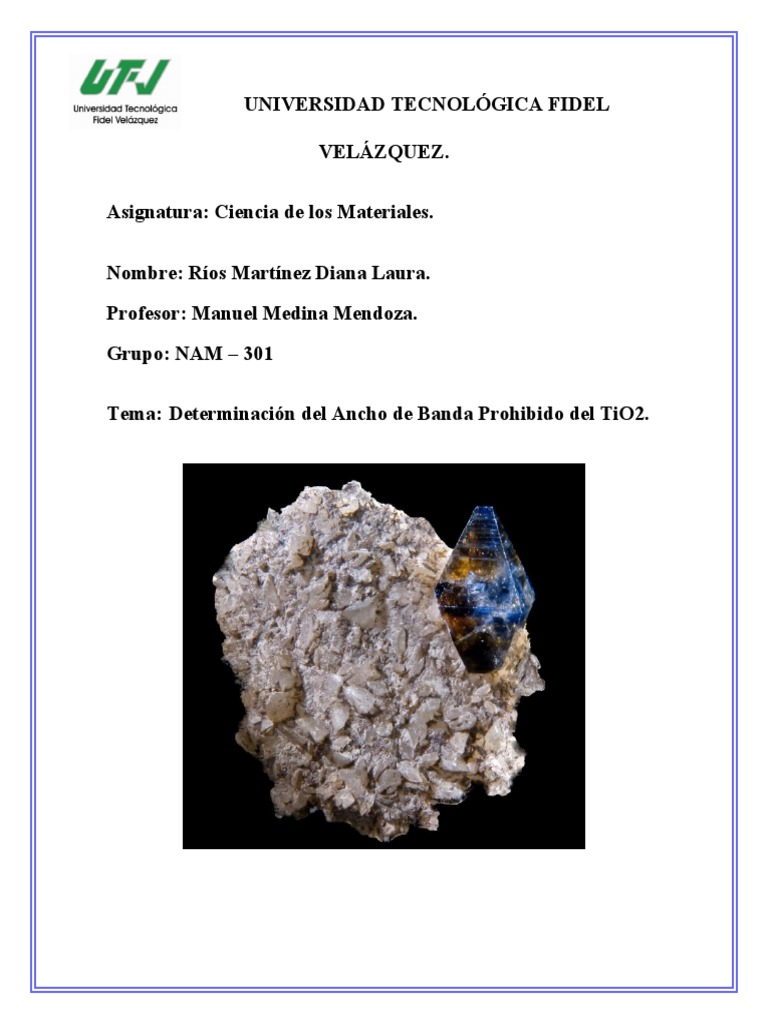 Fotocatalizadores: TiO2 y sus fases | PDF | Absorción (radiación ...