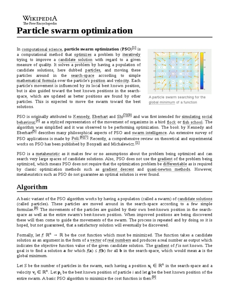 Particle Swarm Optimization | PDF | Computer Programming | Algorithms