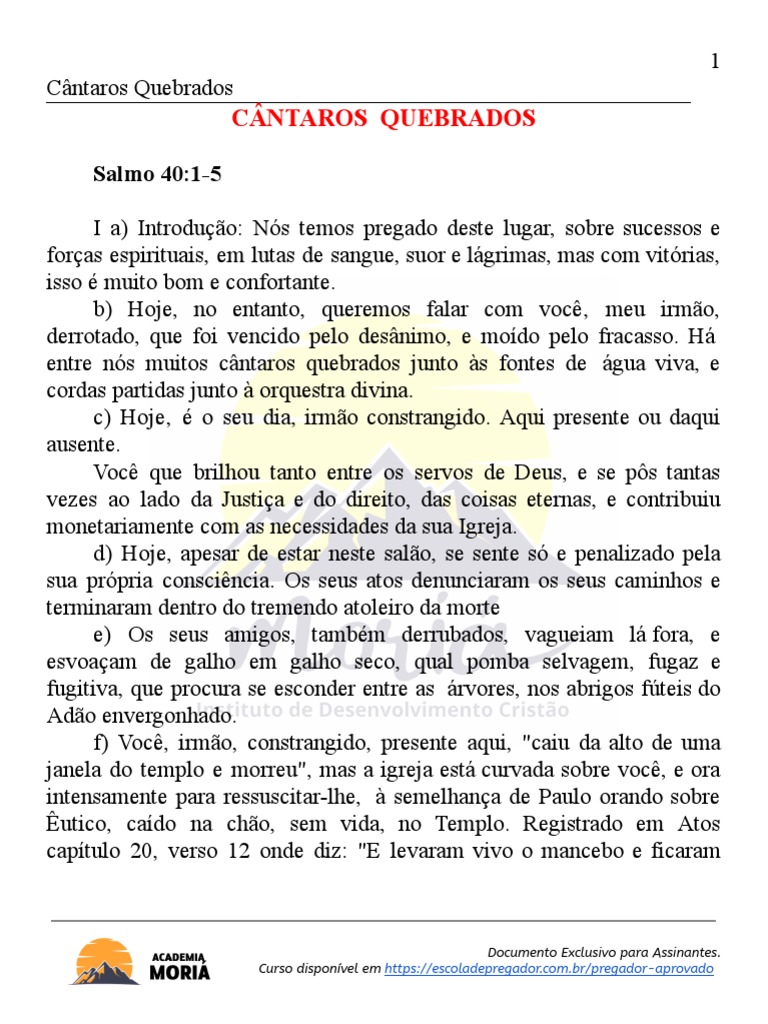 Cântaros Quebrados: Esperança e Restauração | PDF | Jesus