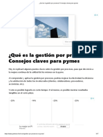 ¿Qué Es La Gestión Por Procesos - Consejos Claves para Pymes