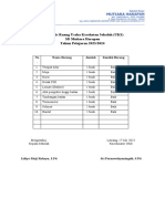 Buku Inventaris Ruang Unit Usaha Kesehatan