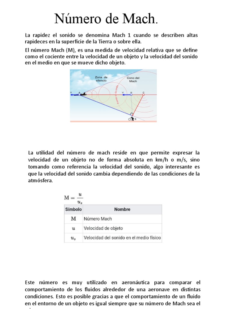 Número Mach: Velocidad y Aplicaciones | PDF | Métodos y materiales de ...