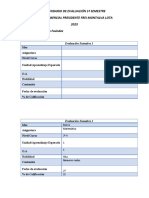 Calendario Evalucaciones 2A