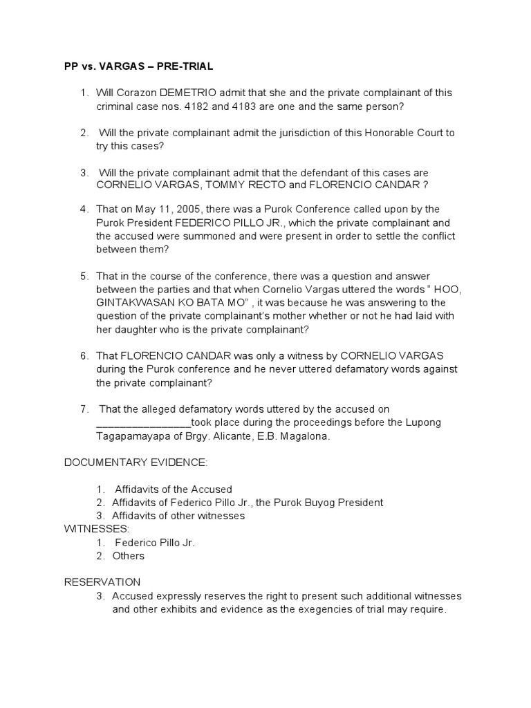 Pre Trial PDF