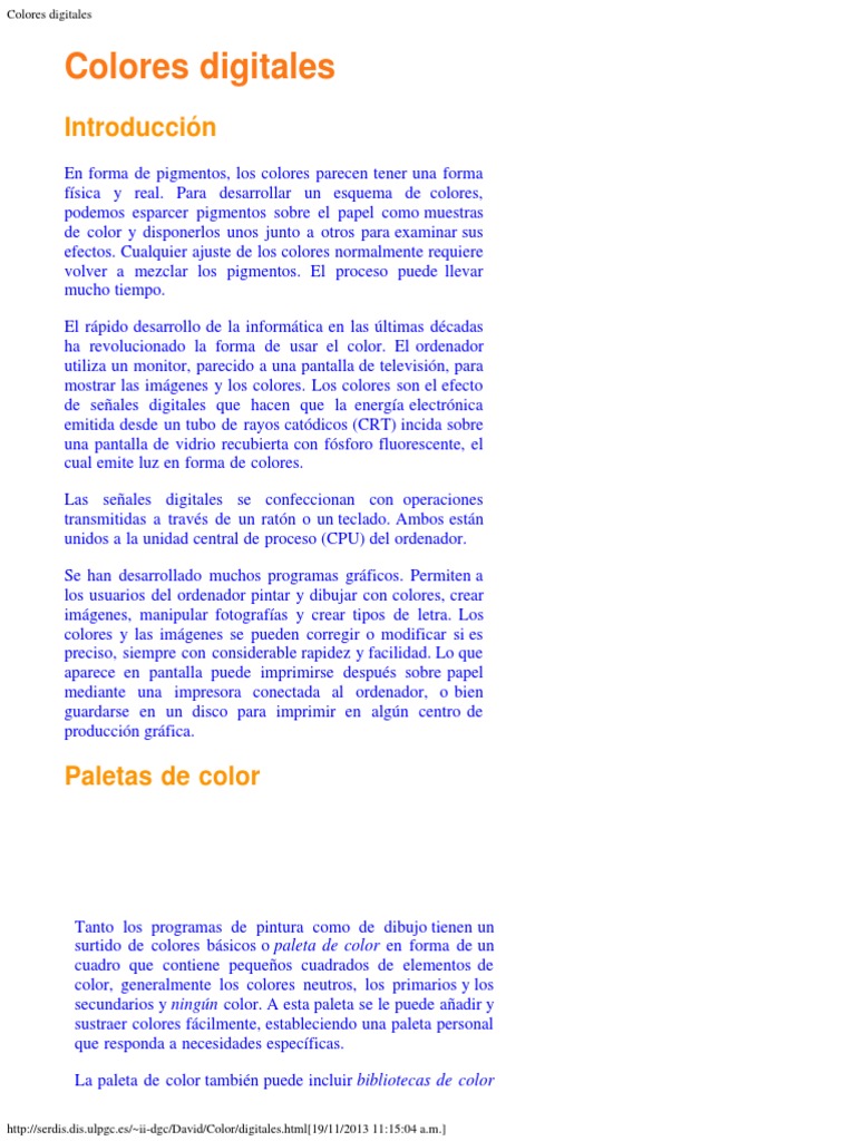 Paletas de Colores Digitales y Tipos | PDF | Color | Cian