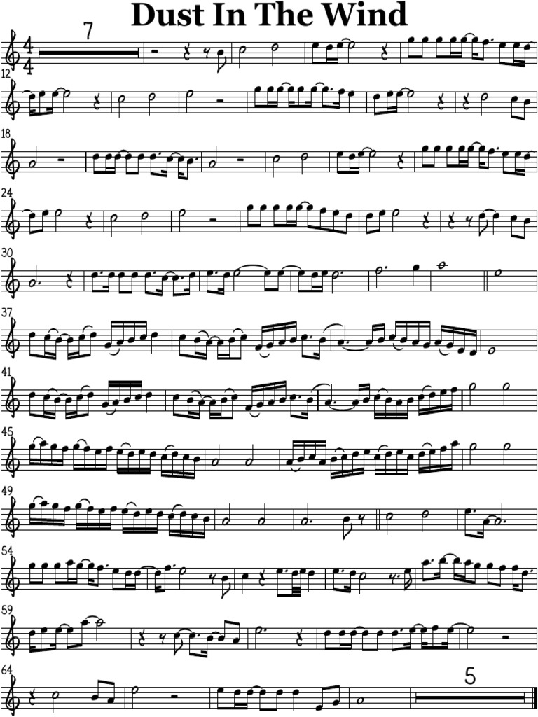 Dust in The Wind Sheet C Inst | PDF