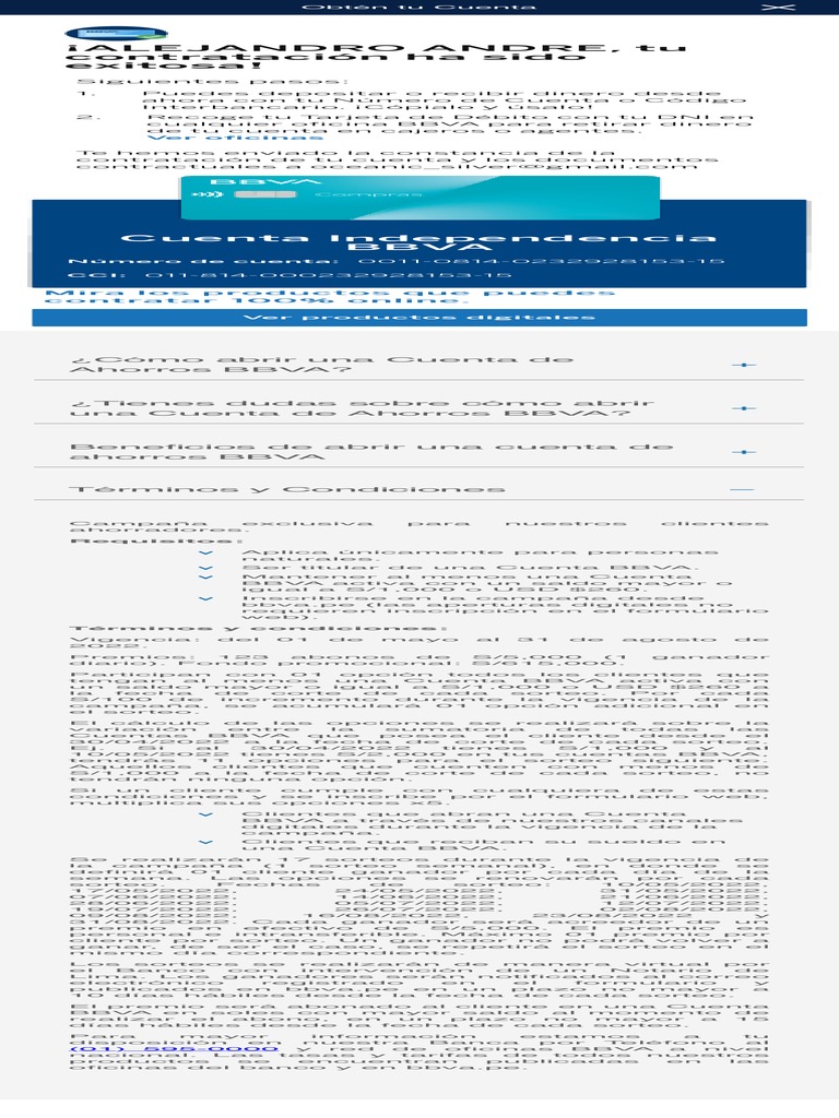 Cómo abrir una Cuenta de Ahorros BBVA | PDF | Negocios | Derecho