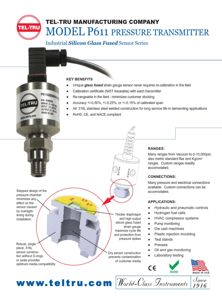 P611 Pressure Transmitter Overview | PDF | Calibration | Mechanical ...