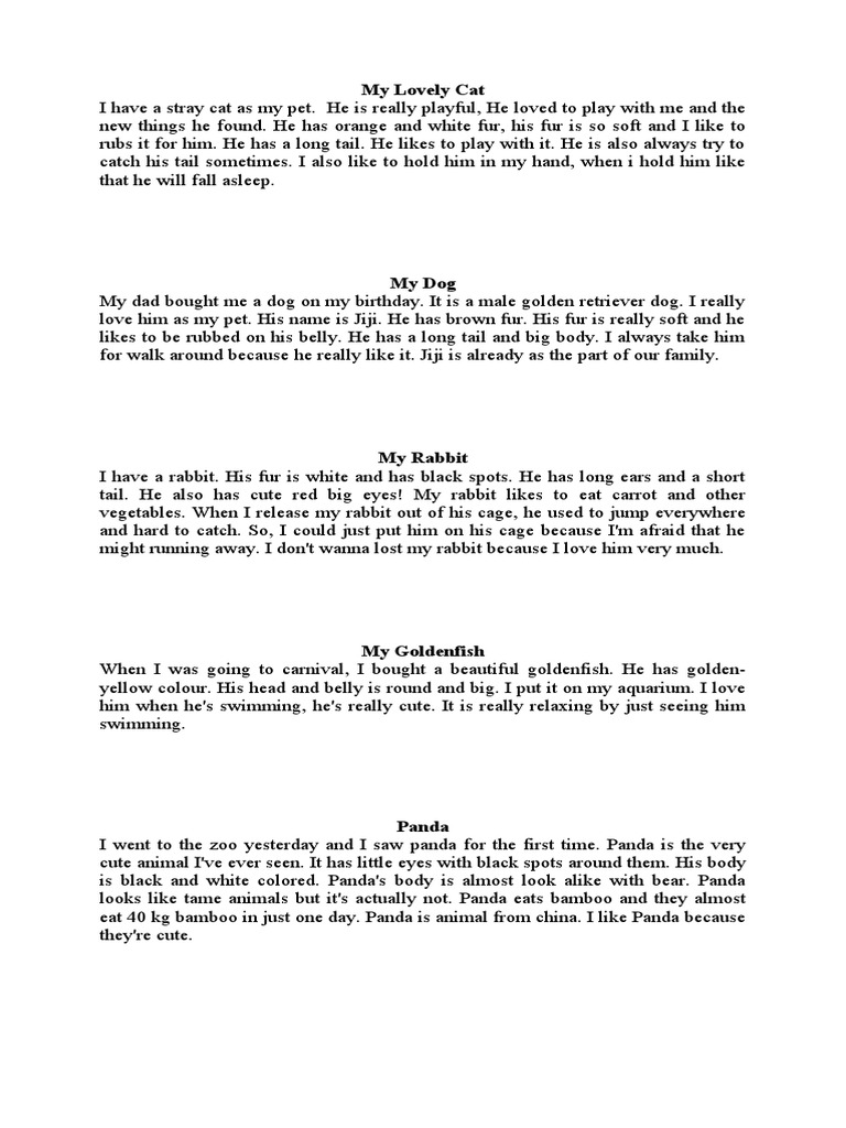 Contoh descriptive teks pdf pet cats