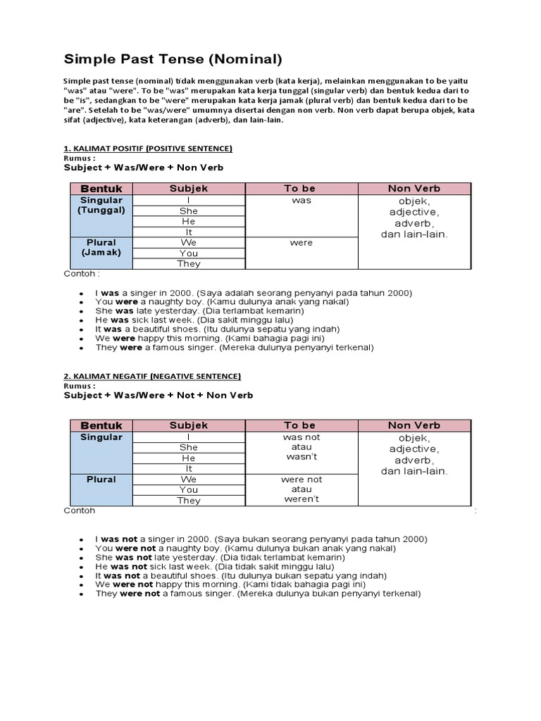 Simple Past Tense Nominal | PDF | Verb | Linguistic Typology