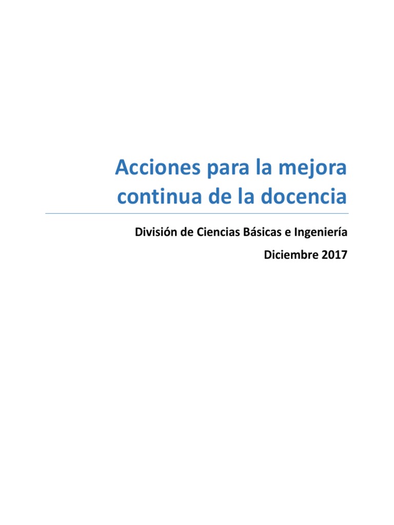 18i Acciones Proceso de Mejora Continua | PDF | Plan de estudios ...