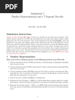 Assignment 1 Number Representations and A 7 Segment Decoder: Submission Instructions