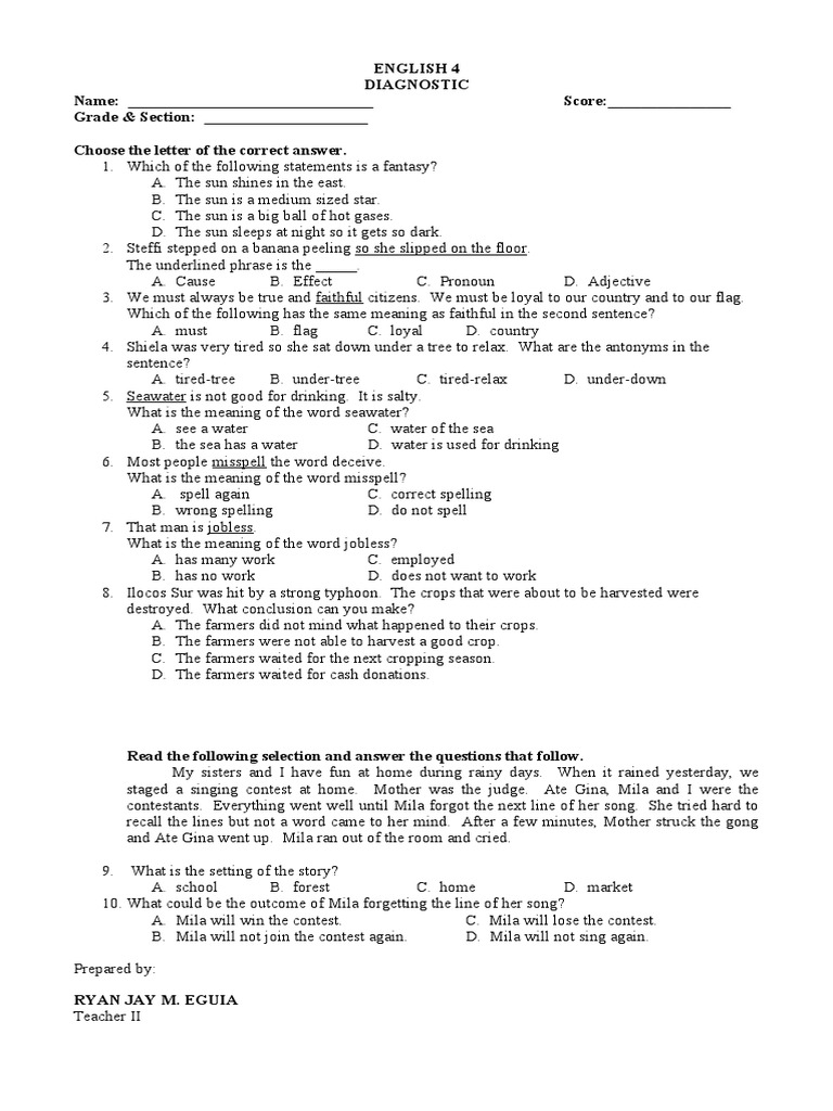 WHAT IS DIAGNOSTIC TEST IN EDUCATION PDF intelligence overview