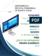 Universidad Estatal Peninsula de Santa Elena: Estudiante Asignatura: Paralelo: Docente: Tema: Periodo Académico