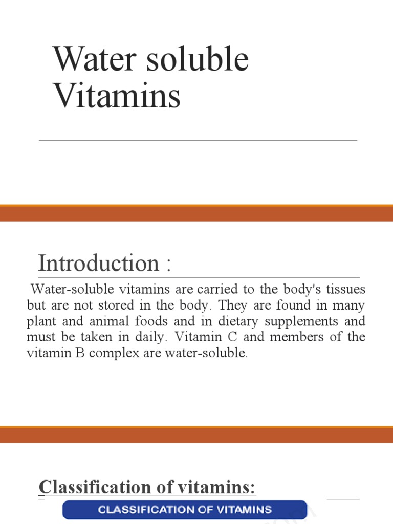 Water Soluble Vitamins Pdf Vitamin Fat