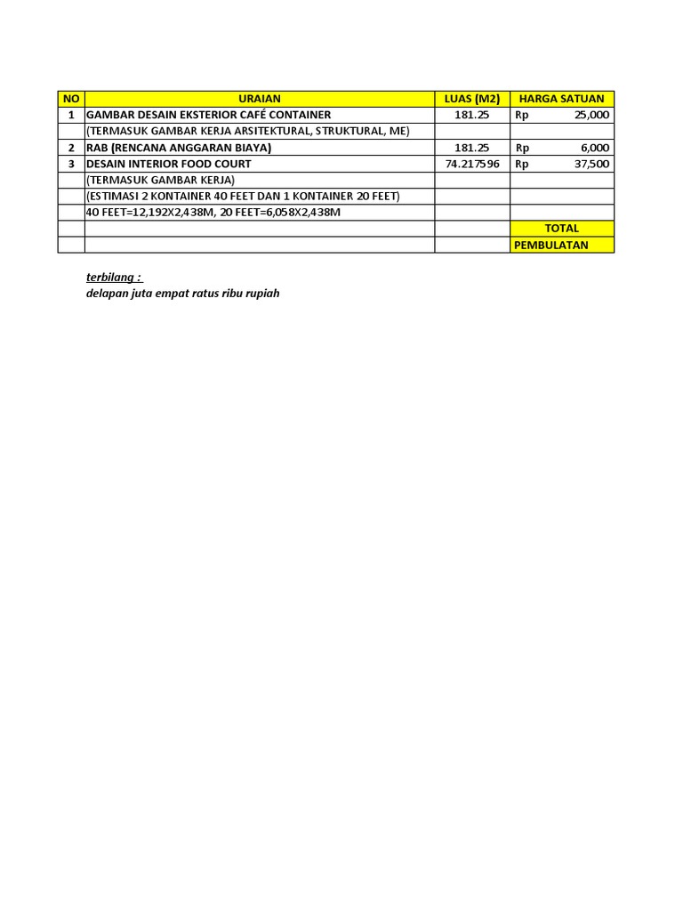 PENAWARAN GAMBAR KERJA | PDF