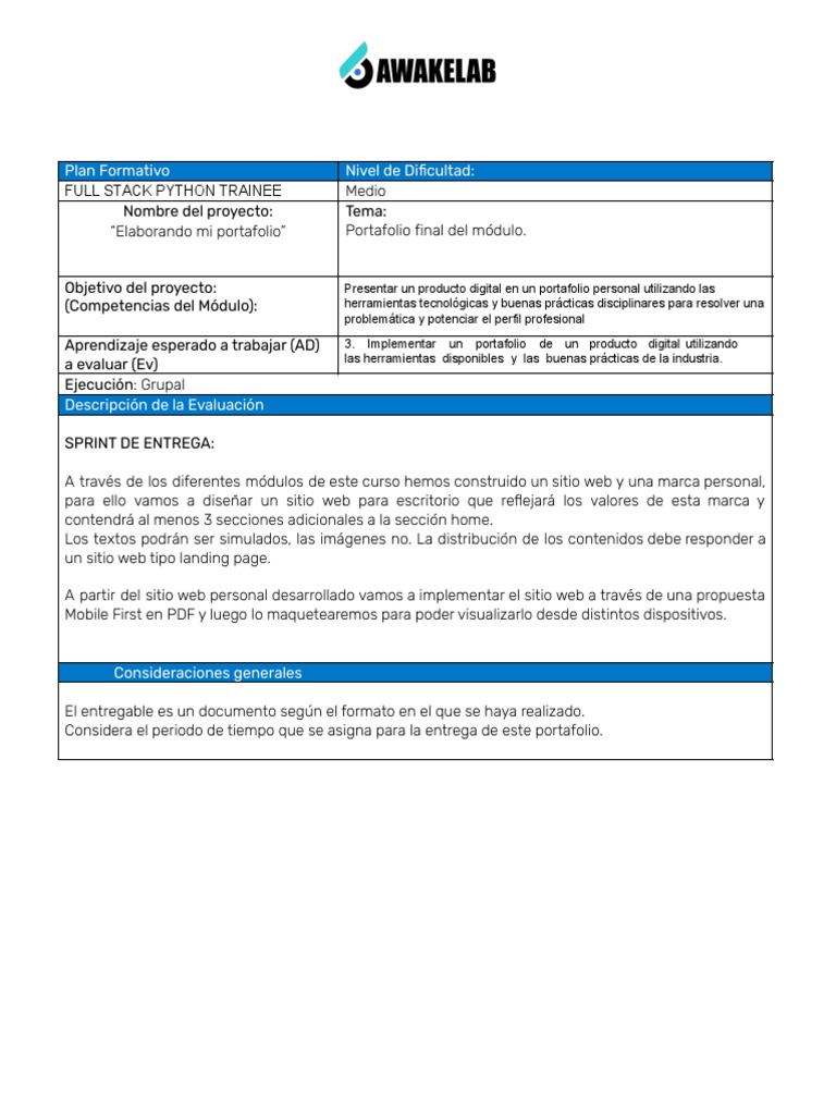 Portafolio Digital: Proyecto Full Stack Python | PDF | Informática