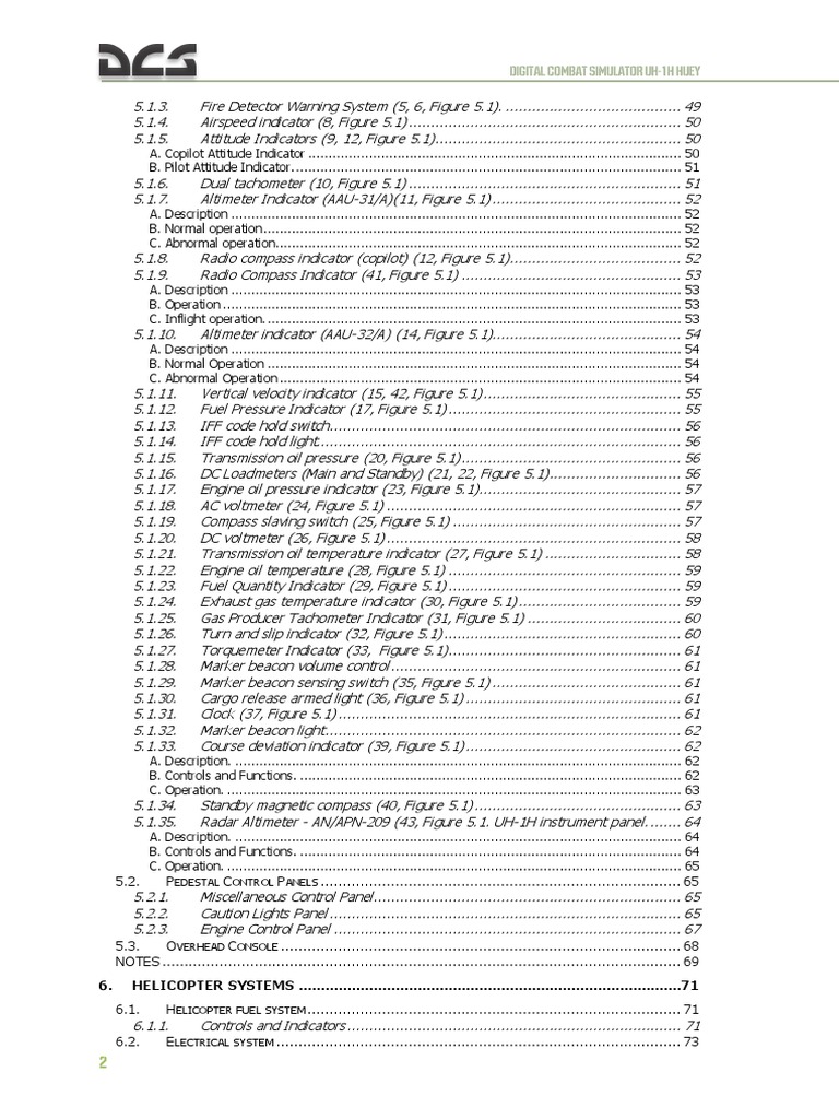 DCS UH-1H Huey Manual Overview | PDF | Equipment | Measuring Instrument