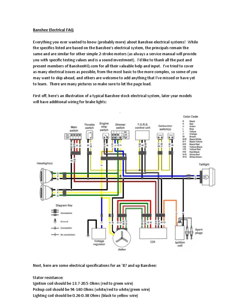 Banshee Electrical Faq Ignition System Electrical Connector