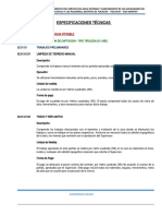 Especificaciones Tecnicassistema de Agua Potable