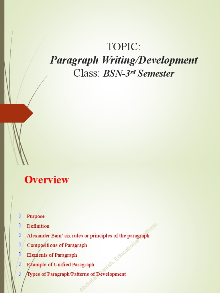 Paragraph Writing Development | Download Free PDF | Paragraph ...