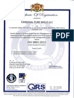 ISO 9001-2015 Certificate Till September 2023 EMBOSAL, UAE.