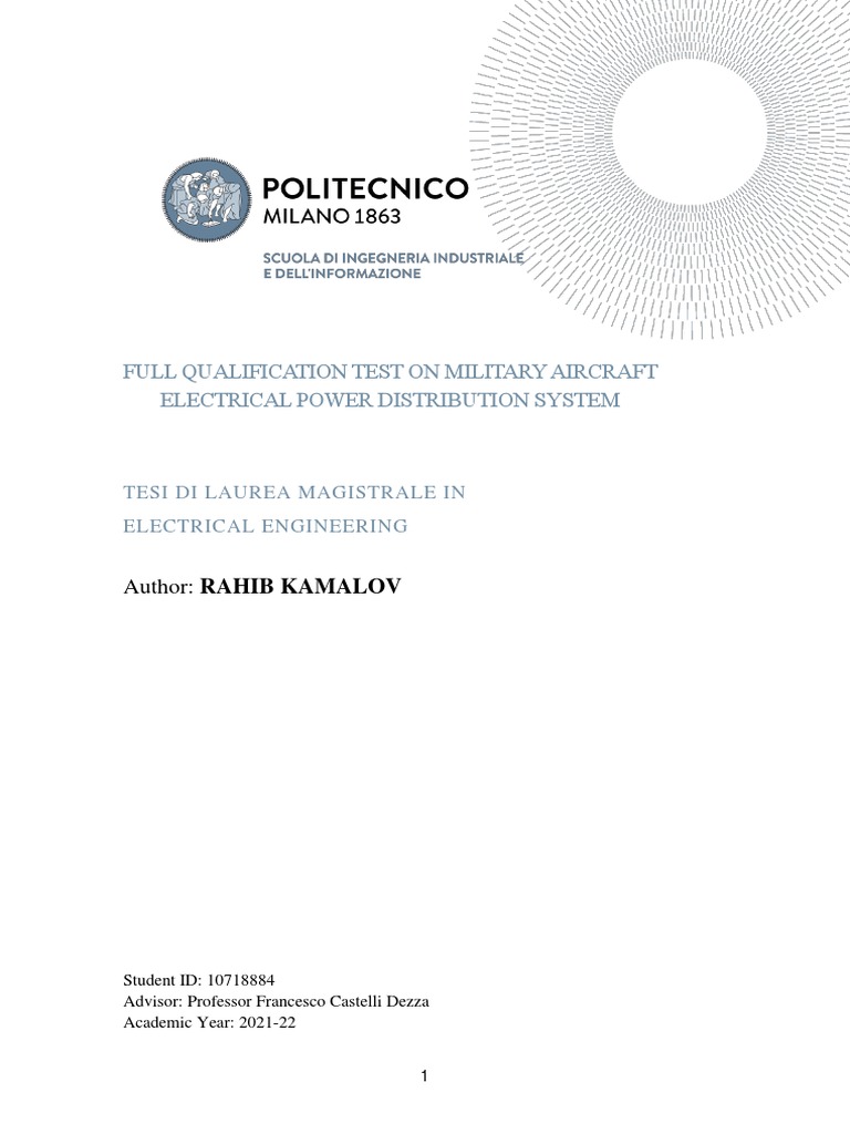 Full Qualification Test On Military Aircraft Electrical Power